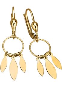 Firetti Damen Paar Ohrhänger "Schmuck Geschenk Gold 375 Ohrschmuck Ohrringe Federn", Gelbgold 375, gold, Gelbgold 375, Ohrringe
