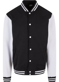 Urban Classics Herren Collegejacke "Urban Classics Herren 2-tone College Sweatjacket", schwarz-weiß, klassisch, Gr. XXL, unifarben, 65% Baumwolle,