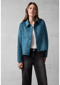 Cecil Damen Kurzjacke, blau, casual, Gr. XXL, unifarben, Stoff, 94% Polyester, 6% Elasthan, Jacken, mit Brusttaschen