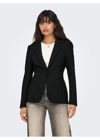 Only Damen Kurzblazer "ONLTRAVEL L/S FIT BLAZER TLR", schwarz, modisch, Gr. 36, unifarben, Web, Obermaterial: 45% Nylon, 37% Polyester, 18% Elasthan,