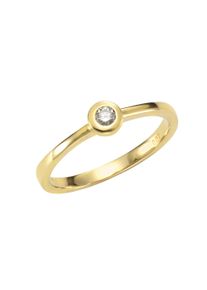 OROLINO Damen Fingerring "Gold 585 mit Brillant 0,07ct.", 056 (17,8), 0,07 ct SI = kleine Einschlüsse, Gold, gelb, Gold, Fingerringe