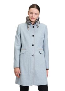 Gil Bret Damen Wollmantel, blau, casual, Gr. 44, meliert, unifarben, Web, Obermaterial: 70% Wolle, 20% Polyamid, 10% Polyester, Mäntel, mit