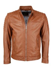 JCC Herren Bikerjacke "51155", braun, Gr. 50, Oberstoff: 100% Lammleder / Innenmaterial: 100% Baumwolle / Ärmelfutter: 100% Polyester, Jacken