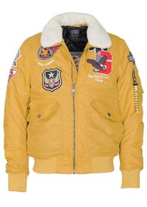 Top Gun Herren Bomberjacke "TG23002", gelb, Gr. XXXL, Obermaterial: 100% Polyamid / Futter, Wattierung, Strick, Kunstfell: 100% Polyester, Jacken
