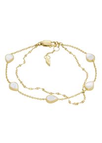Fossil Damen Armband "Tropfen, JEWELRY, JF04317710", Edelstahl, gold, Edelstahl, Armbänder, mit Perlmutt