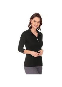 Poloshirt TRIGEMA "TRIGEMA mit Kristallsteinen" Gr. L, schwarz Damen Shirts