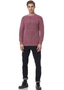 Rusty Neal Herren Strickpullover, rosa, casual, Gr. XL, unifarben, 50% Polyacryl, 50% Baumwolle, Pullover, im einfarbigen Design