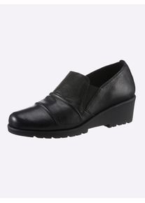 Damen Slipper, Gr. 36, schwarz, Glattleder, feminin, Schuhe