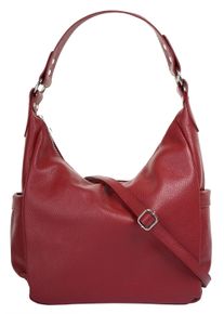 Samantha Look Damen Shopper, rot, Leder, unifarben, Taschen, echt Leder, Made in Italy