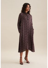 Seidensticker Damen Sommerkleid "Schwarze Rose", schwarz, Gr. 42, bedruckt, 100% Viskose, Kleider, Langarm Kragen Druck