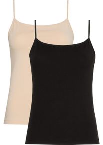 Damen Spaghettitop "2 PACK CAMI", Tommy Hilfiger Underwear, Gr. S, schwarz, Jersey, Obermaterial: 95% Baumwolle, 5% Elasthan, unifarben, Basic, Tops,