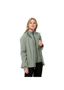 Jack Wolfskin Damen 3-in-1-Funktionsjacke "MOONRISE 3IN1 JKT W", grün, sportlich, Gr. XL, Obermaterial: 100% Polyester, Jacken, mit wasserabweisenden