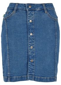 Urban Classics Damen Sommerrock "Urban Classics Damen Ladies Organic Stretch Button Denim Skirt", blau, Gr. 29, unifarben, 50% Baumwolle (Bio), 48%