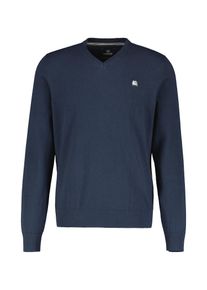 Lerros Herren Strickpullover "Lerros V-Neck-Strickpullover mit Kaschmiranteil", blau, Gr. S, 95% Baumwolle, 5% Kaschmir, Pullover