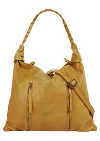 Samantha Look Damen Shopper, gelb, Leder, vintage, Taschen, echt Leder, Made in Italy