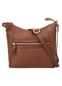 Betty Barclay Damen Umhängetasche, braun, Leder, Strukturmuster, Taschen, echt Leder