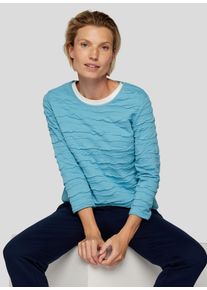 Rabe Damen 3/4-Arm-Shirt, blau, casual, Gr. 44, unifarben, Web, Obermaterial: 68% Viskose, 28% Polyester, 4% Elasthan, Shirts, mit Wellenstruktur -