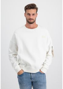 Herren Sweater "Alpha Industries Men - Sweatshirts Organics OS Sweater", weiß, Gr. L, Alpha Industries, Obermaterial: 100% Baumwolle, Sweatshirts