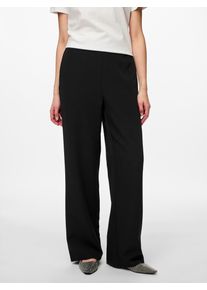 Pieces Damen Anzughose "PCBOSELLA HW WIDE PLAIN PANT NOOS", schwarz, casual, Gr. S, Web, Obermaterial: 88% Polyester, 12% Elasthan, Hosen