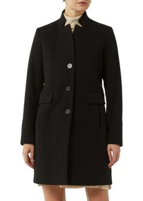 comma, COMMA Damen Langmantel, schwarz, casual, Gr. 36, unifarben, Obermaterial: 60% Polyester, 32% Viskose, 8% Elasthan. Futter: 55% Polyester, 45%