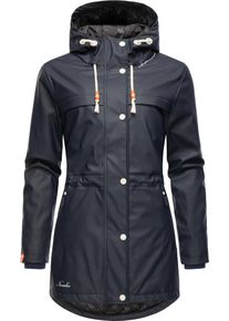 Navahoo Damen Regenmantel "Rainy Forest", blau, modisch, Gr. M, Obermaterial: 70% Polyester, 30% Polyurethan, Innenfutter: 100% Polyester,