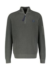 Lerros Herren Troyer, grün, casual, Gr. L, unifarben, Rippstrick, Obermaterial: 100% Baumwolle, Pullover, mit Logostickerei