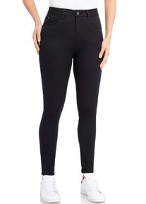 WONDERJEANS Damen High-waist-Jeans, schwarz, casual, Gr. 38, Denim/Jeans, Obermaterial: 65% Baumwolle, 30% Polyester, 5% Elasthan, Jeans, Hoch