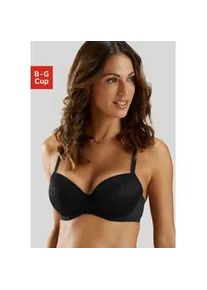 Schalen-BH Lascana "Chiara" Gr. 75, Cup D, schwarz Damen BHs mit graphischem Netz-Muster, Dessous