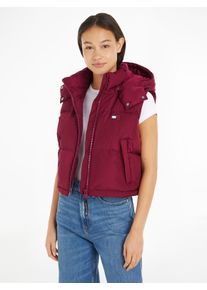 Tommy Jeans Damen Steppweste "TJW CRP ALASKA PUFFER VEST", lila, casual, Gr. M, unifarben, Web, Obermaterial: 100% Polyester, Westen, in modischer