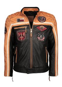 Top Gun Herren Lederjacke "TGJ1005", orange, Gr. M, Obermaterial: 100% Leder, Lamm / Innenfutter: 100% Baumwolle / Ärmelfutter: 100% Polyester /