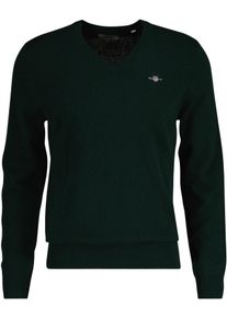 Gant Herren V-Ausschnitt-Pullover "EXTRAFINE LAMBSWOOL V-NECK", grün, casual, Gr. XXXL, unifarben, Feinstrick, Obermaterial: 90% Wolle, 10% Polyamid,