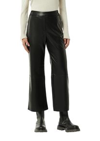 comma, COMMA Damen Schlaghose, schwarz, casual, Gr. 44, unifarben, Stoff, Obermaterial: 100% Polyester, Hosen, in Leder-Optik
