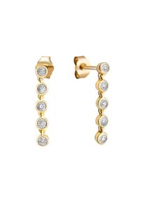 Diamonds by Ellen K. Damen Paar Ohrhänger "Gold 585 zweifarbig mit 10x Brillant zus. 0,05ct.", ONE-SIZE, 0,05 ct P1 = bei 10-facher Vergrößerung erkennbare Einschlüsse,