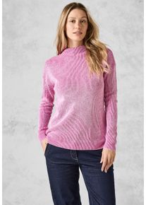 Cecil Damen Strickpullover, pink, casual, Gr. XL, unifarben, Stoff, 33% Polyester, 31% Polyacryl, 24% Baumwolle, 12% Nylon, Pullover, mit Materialmix