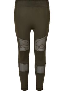 Urban Classics Mädchen Leggings "Urban Classics Damen Girls Tech Mesh Leggings", grün, Gr. 122, unifarben, 80% Polyamid, 20% Elasthan, Hosen