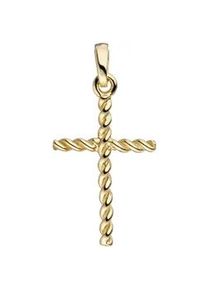 Kreuz-Anhänger Jobo "Anhänger Kreuz" Schmuckanhänger Gr. Gelbgold 333, goldfarben (gelbgold 333) Damen 333 Gold