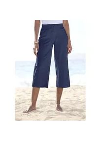 Beach Time 7/8-Strandhose BEACHTIME Gr. 40/42, N-Gr, blau (marine) Damen Hosen aus weichem Jersey, Wide-Leg, Jogginghose, Relaxhose