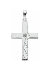 Ketten-Anhänger ADELIA ́S "925 Silber Kreuz Anhänger mit Zirkonia" Schmuckanhänger Gr. Damen, mit Zirkonia, Silber 925 (Sterlingsilber), silberfarben (silber) Damen mit Zirkonia Silberschmuck für & Herren