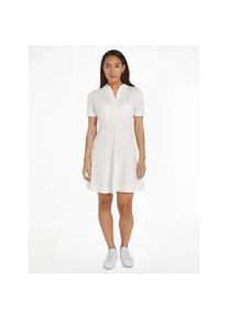 Polokleid Tommy Hilfiger "F&F OPEN PLCKT LYCLL POLO DRS SS" Gr. M (38), N-Gr, beige (ecru) Damen Kleider mit Logostickerei