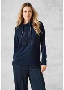 Cecil Damen Sweatshirt, blau, casual, Gr. L, bedruckt, Sweatware, 49% Polyester, 43% Modal, 8% Elasthan, Sweatshirts, mit Materialmix