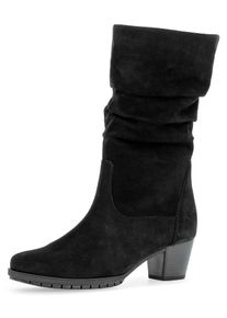 Gabor Damen Stiefel "Palma", Gr. 42, schwarz, Nubukleder, unifarben, klassisch, Schuhe, Tricherabsatz, Businessstiefel mit Innen-Reißverschluss