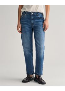 Gant Damen Straight-Jeans "STRAIGHT CROPPED JEANS", blau, casual, Gr. 25, Denim/Jeans, Obermaterial: 99% Baumwolle, 1% Elasthan, Jeans, Verkürzte