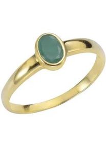 Fingerring Vivance "375/- Gelbgold mit Smaragd" Fingerringe Gr. 054 (17,2), Gold, gelb (gelb, grün) Damen