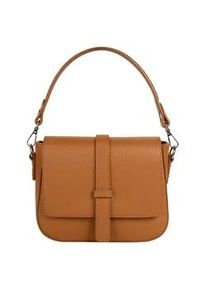 Umhängetasche Samantha Look Gr. B/H/T: 21cm x 16cm x 6cm onesize, braun (cognac) Damen Taschen echt Leder, Made in Italy