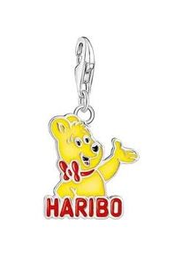 Charm-Einhänger Thomas Sabo "THOMAS x HARIBO Schmuck: Charm Goldbär, 2180-664-7" Charms bunt (silberfarben, gelb, schwarz, rot) Damen