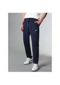 Jerseyhose TRIGEMA "TRIGEMA Jogginghose mit praktischem Kordelzug" Gr. M, US-Größen, blau (navy) Herren Hosen