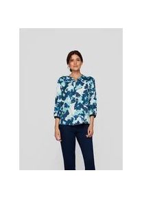 Klassische Bluse Rabe "Rabe Stylische mit blauem Print" Gr. 42, blau (dunkelblau) Damen Blusen