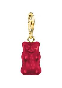 Charm-Einhänger Thomas Sabo "THOMAS x HARIBO Schmuck: Charm" Charms goldfarben (gelbgoldfarben-rot + rot) Damen mit Kristallglas