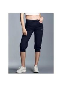 Jerseyhose TRIGEMA "TRIGEMA Hüfthose mit Kristallsteinen" Gr. XXL, US-Größen, blau (navy) Damen Hosen