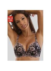 Push-up-BH Lascana "Wanda" Gr. 85, Cup A, rosa (schwarz, rose) Damen BHs mit Bügel, schöner Stickereispitze, Dessous